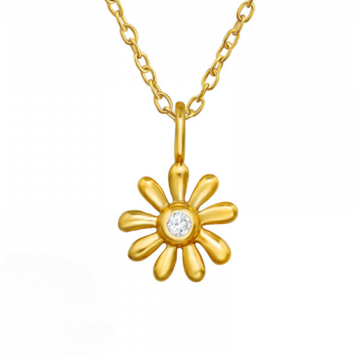 Gold Flower CZ Encrusted Children necklace