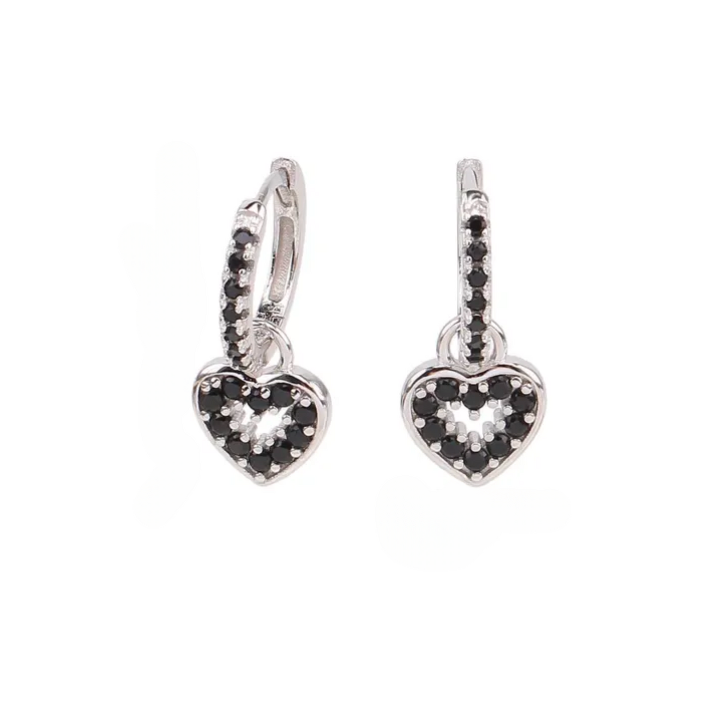 Heart Drop Dangle Girl hoop Earrings