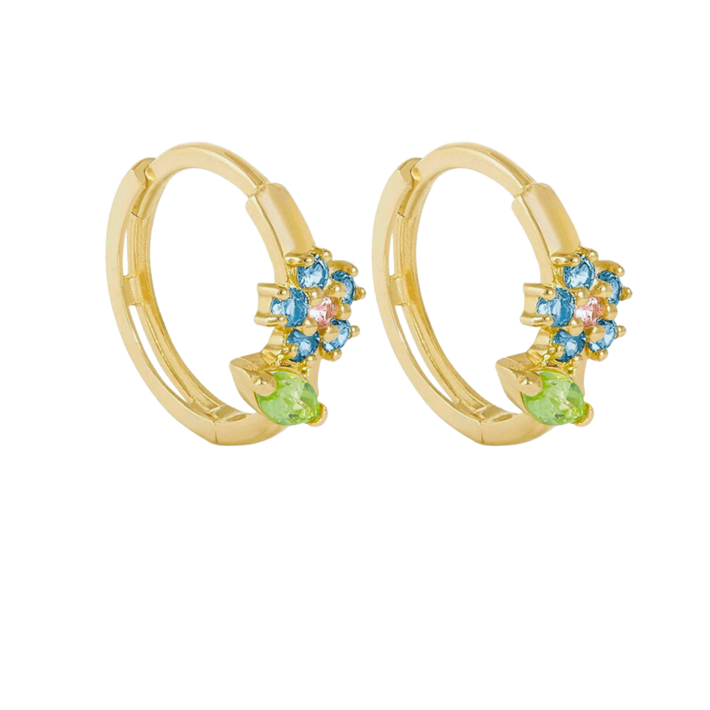 Bloomy CZ kids Hoop earrings