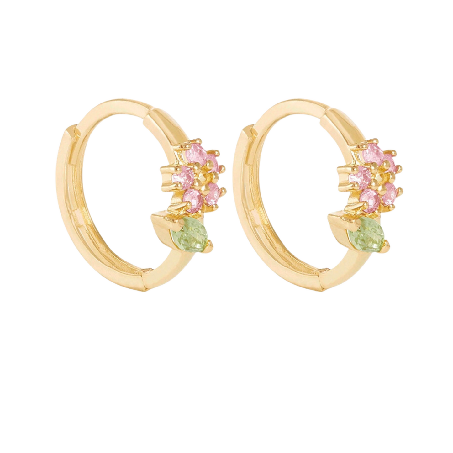 Bloomy CZ kids Hoop earrings