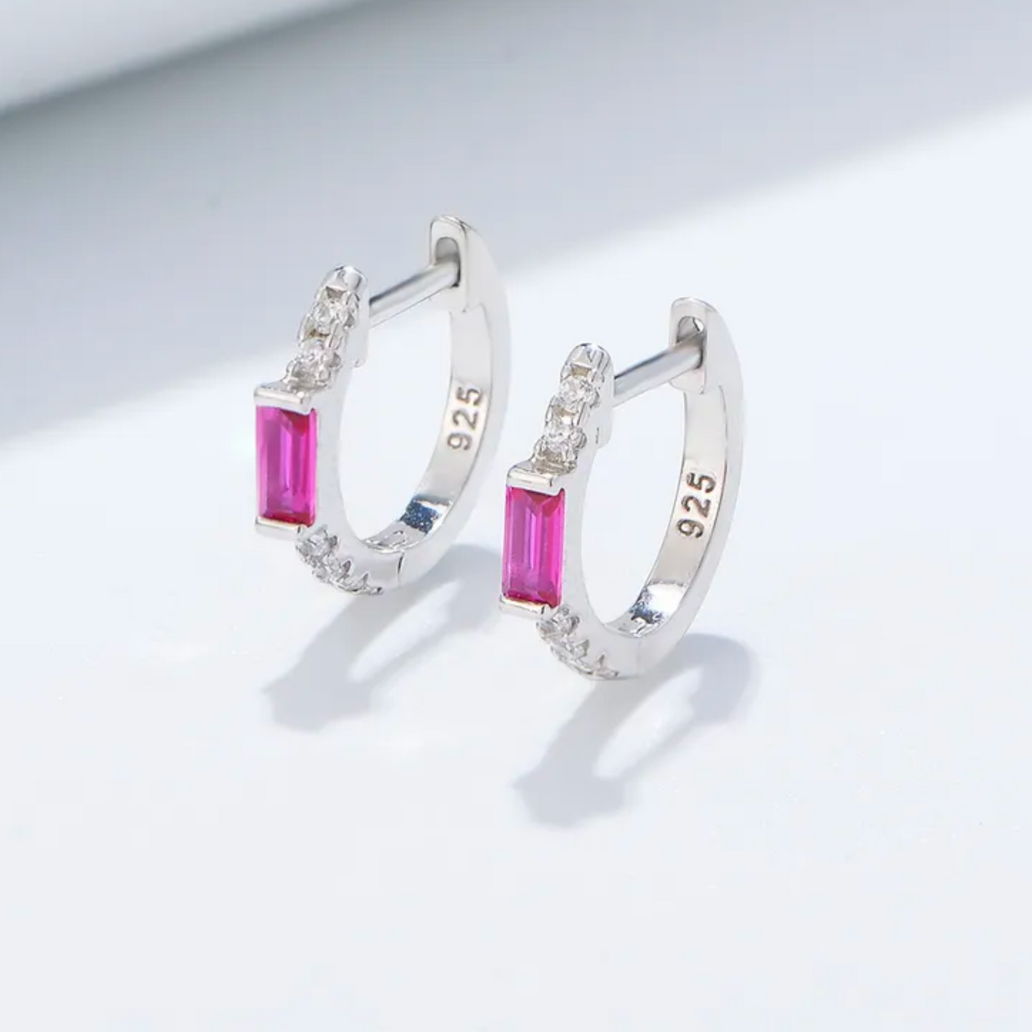 Baguette Cut Hoop Girl Earrings