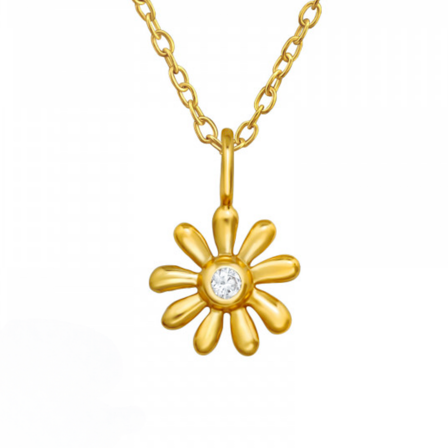 Gold Flower CZ Encrusted Children  necklace