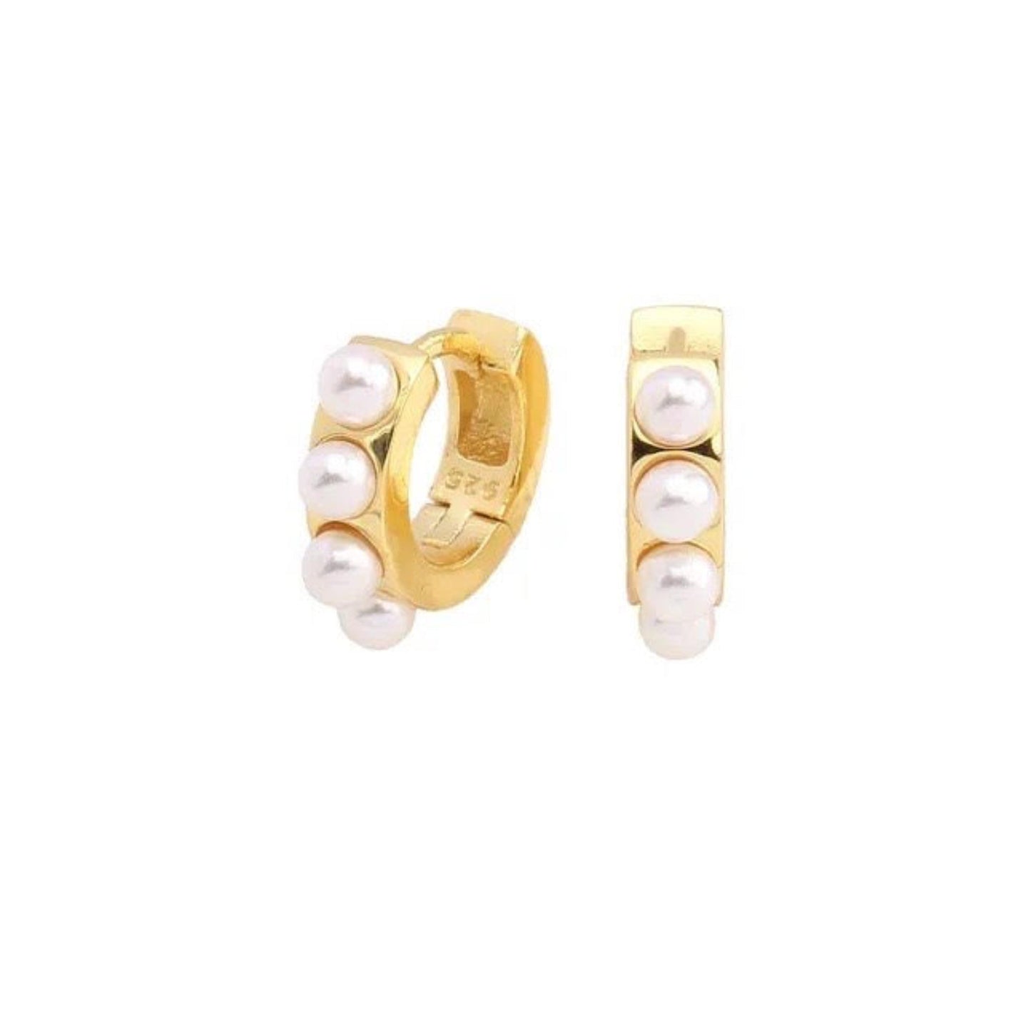 Pearl Hoops Earrings