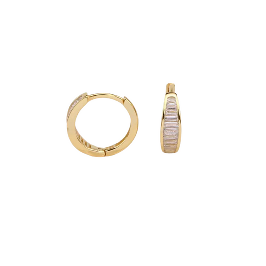 Pave Clear Girl Hoop Earrings