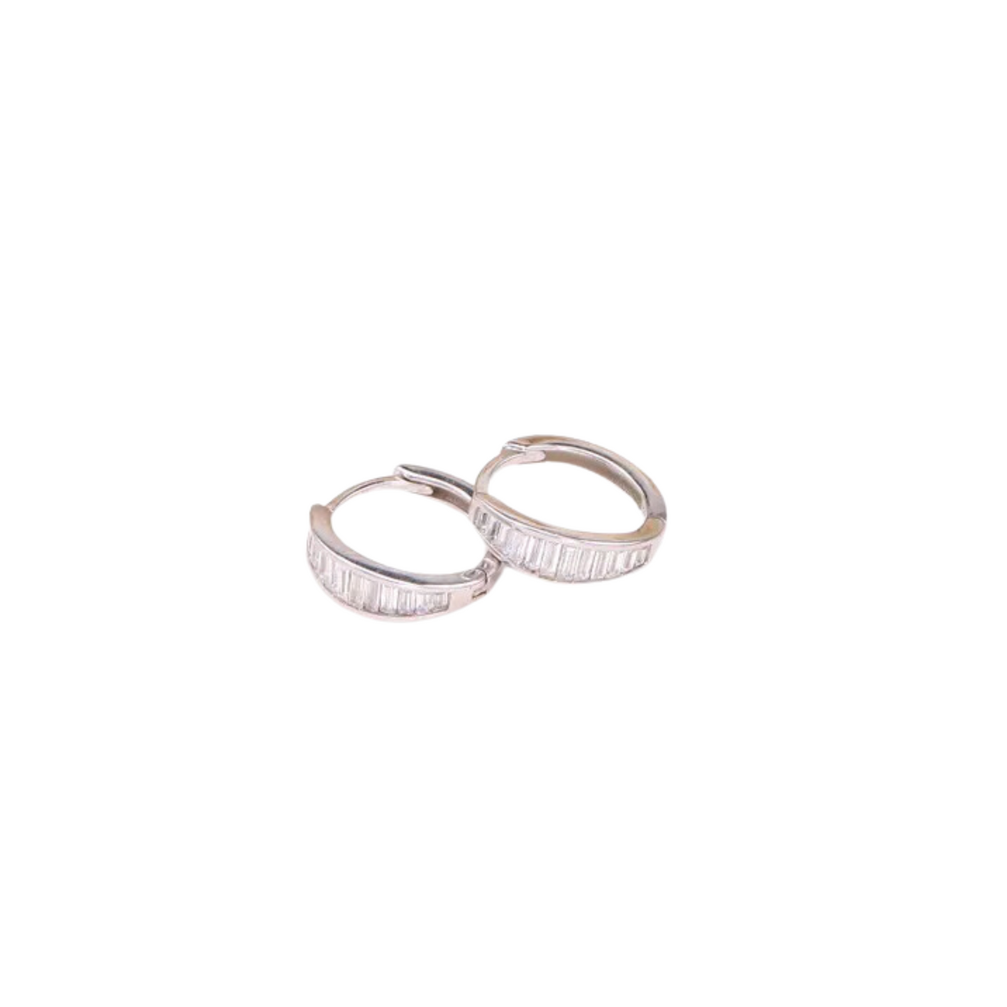 Pave Clear Girl Hoop Earrings