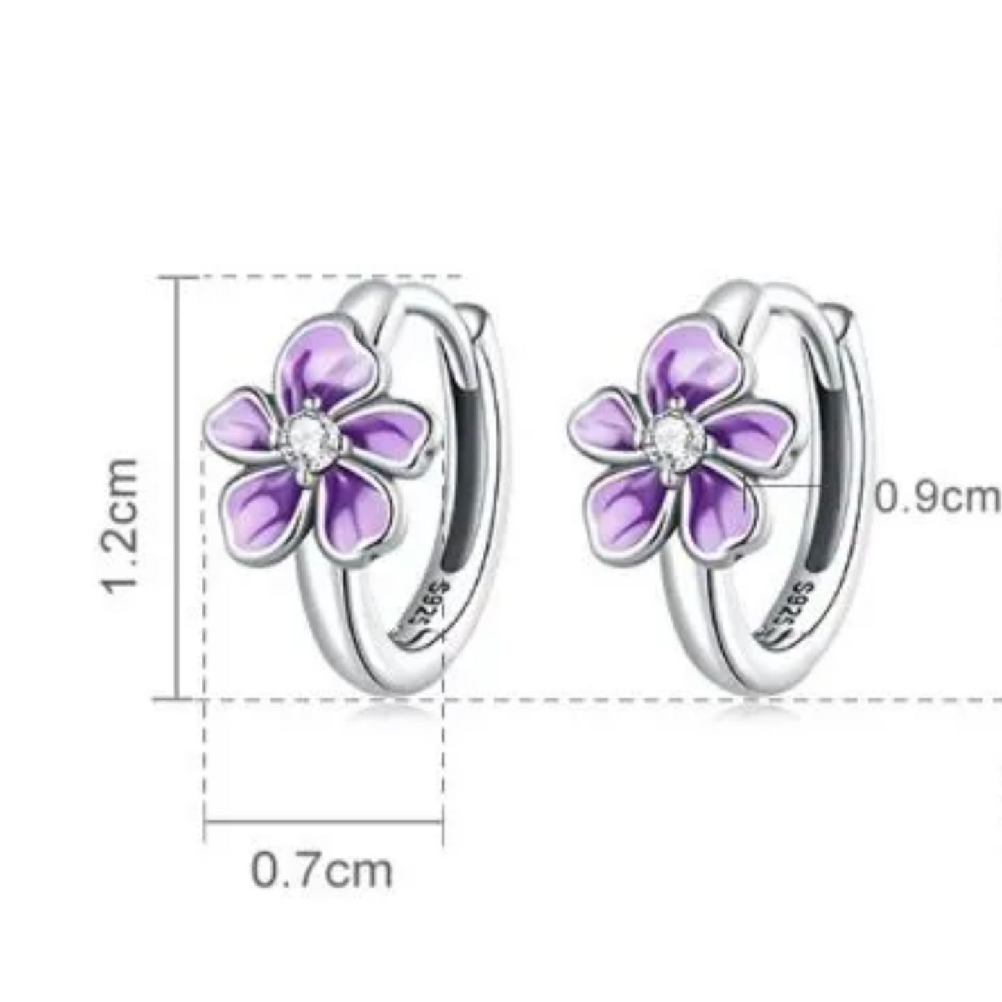 Viola Flower Girl Huggie Hoop Earrings