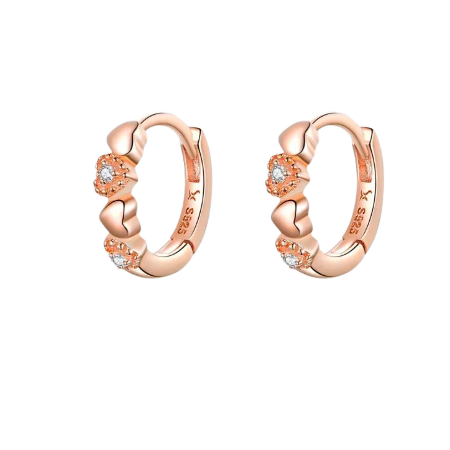 Cascade of Love CZ Girl Huggie Hoops