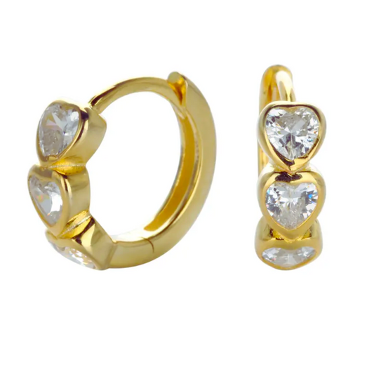 Sweetheart CZ Huggie Hoops