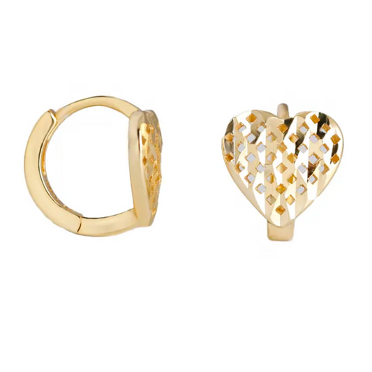 Heart of gold hoop earrings