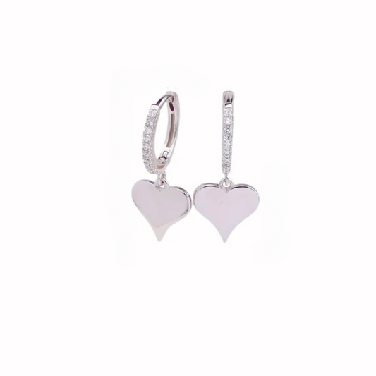 Love Dangle Girl hoop Earrings