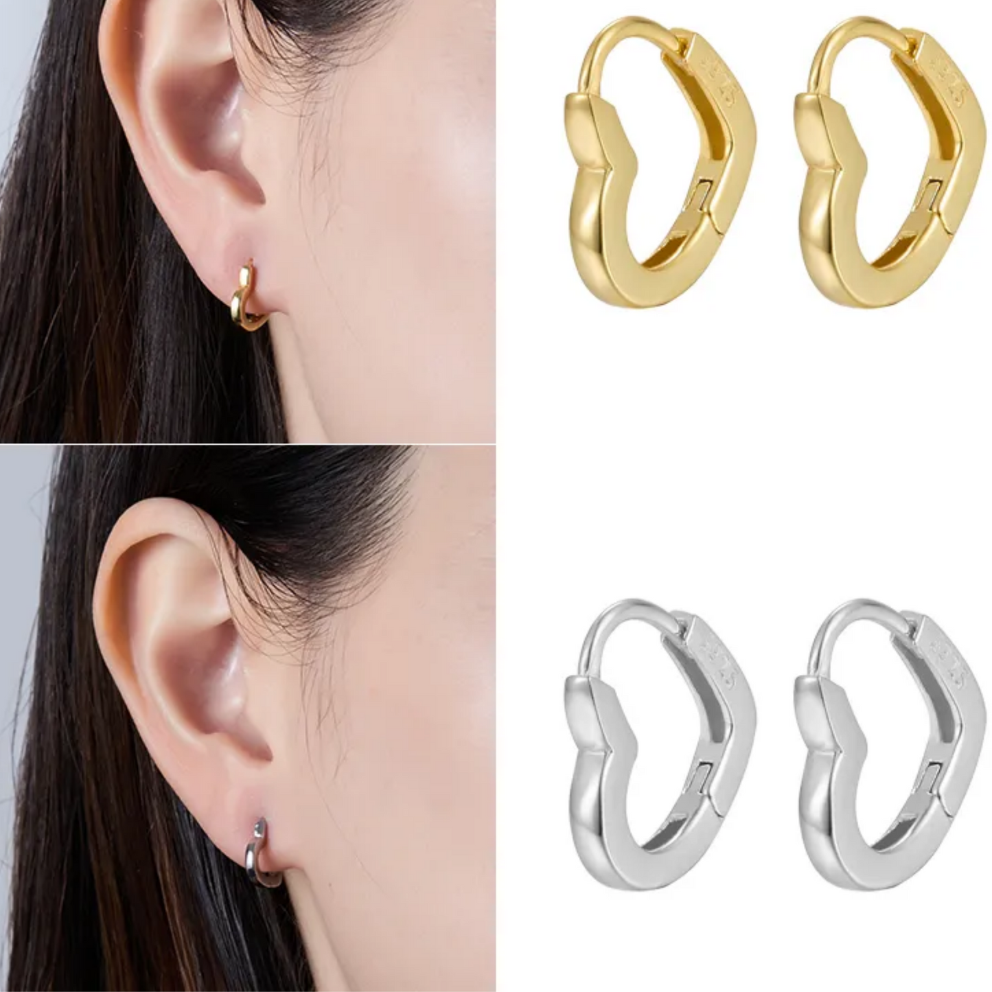 Sweetheart-shaped Girls Earrings Hoop