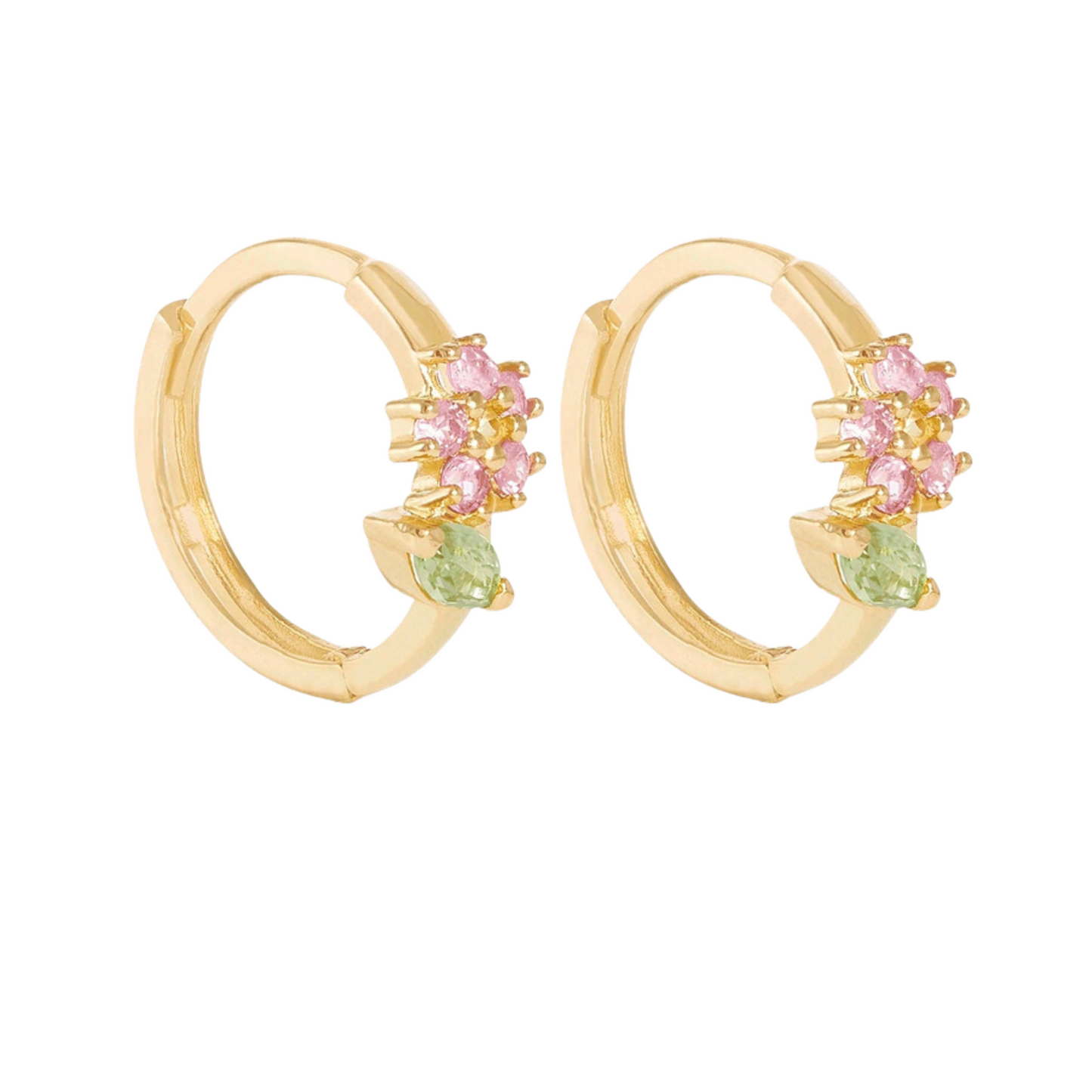 Bloomy  CZ kids Hoop earrings