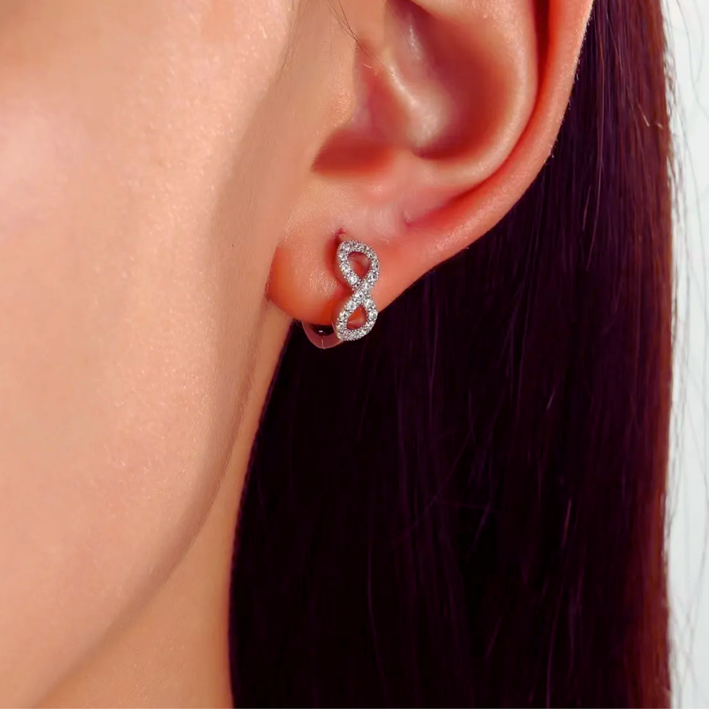 Sparkling Infinity Girl Earrings Hoop