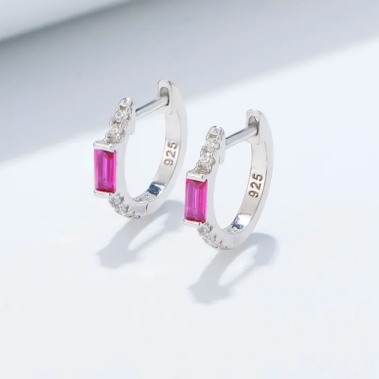 Baguette Cut  Hoop Girl Earrings