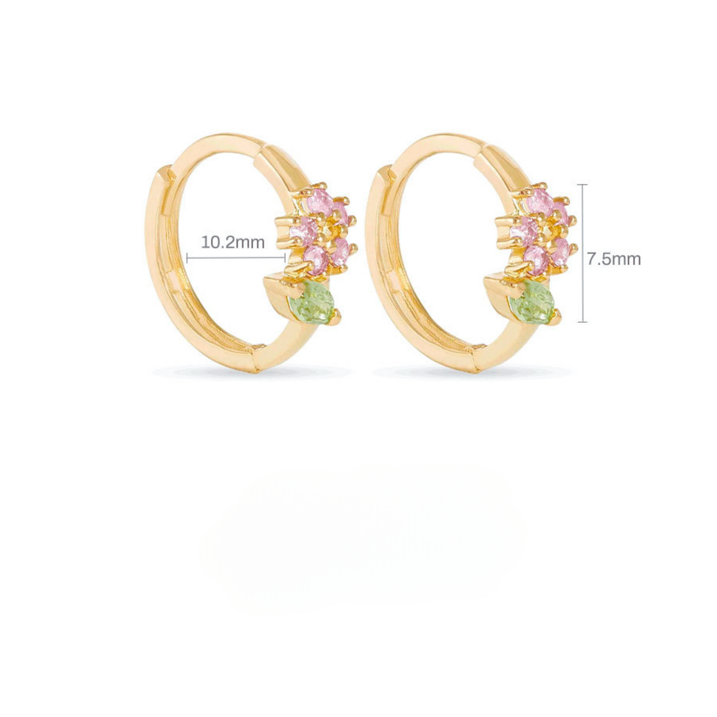 Bloomy  CZ kids Hoop earrings