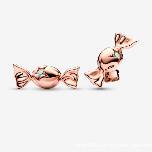 Rose gold bonbon candy earrings