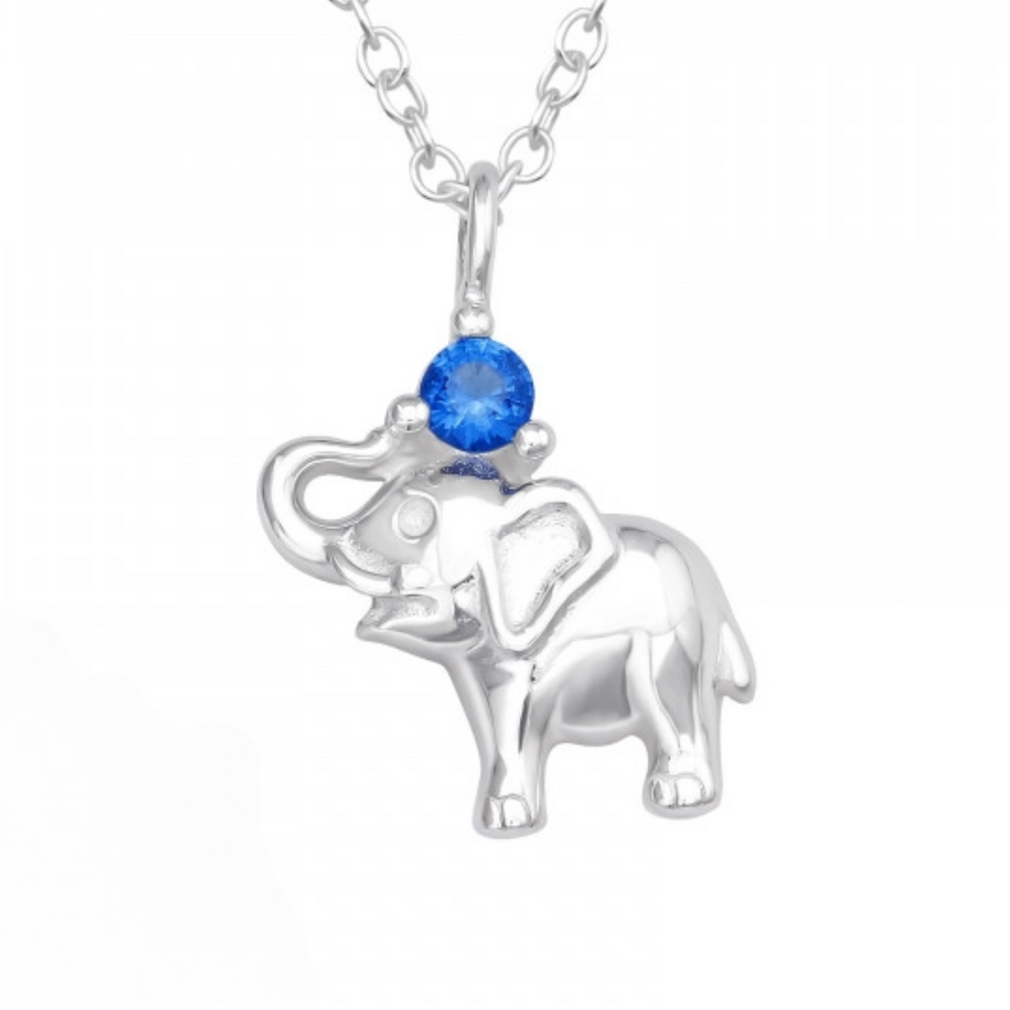 Blue CZ Elephant Necklace