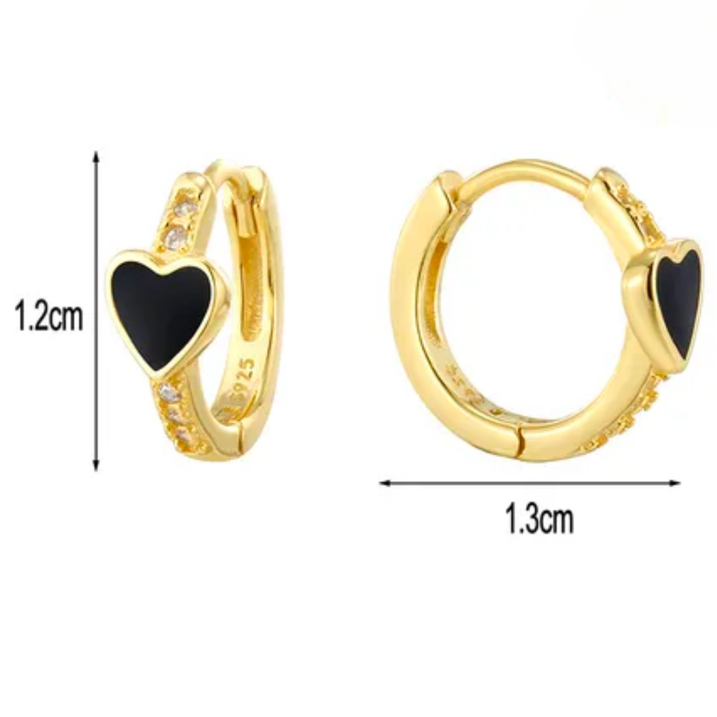 Solitaire Heart Girl Hoop Earrings